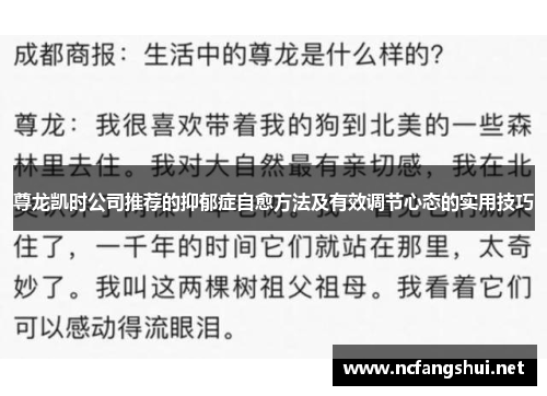 尊龙凯时公司推荐的抑郁症自愈方法及有效调节心态的实用技巧